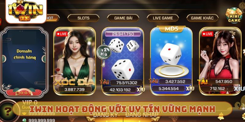 IWIN hoạt động với uy tín vững mạnh